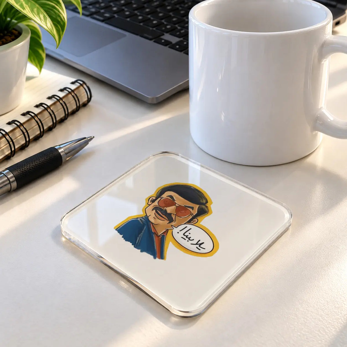 Sunglasses Man acrylic coaster - ARTIVA