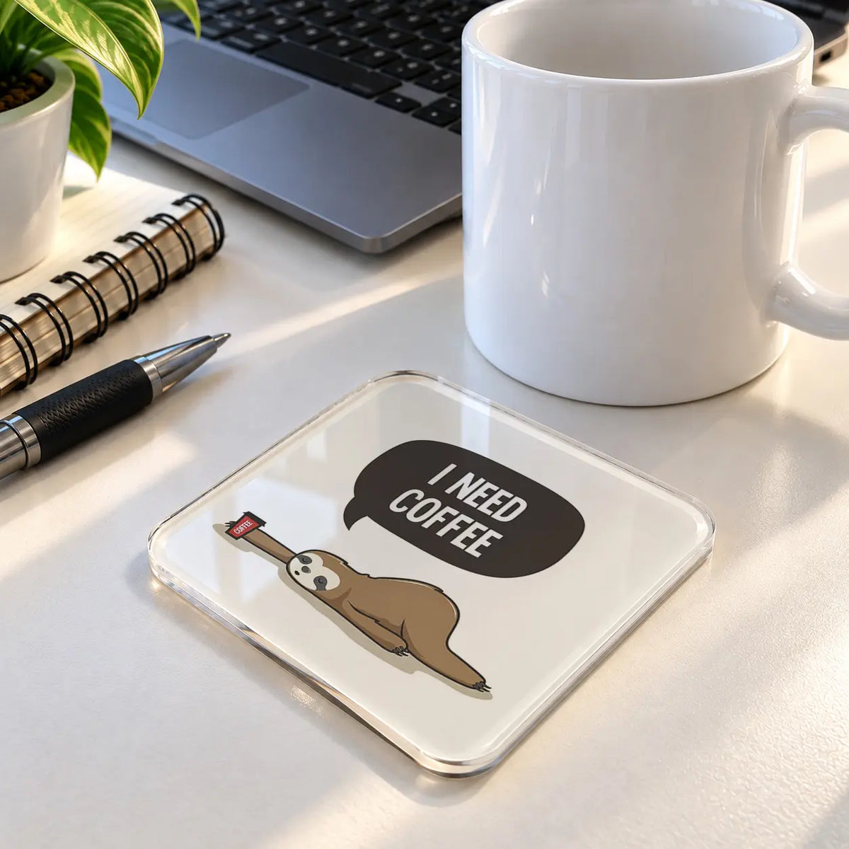 I Need Coffee acrylic coaster - ARTIVA