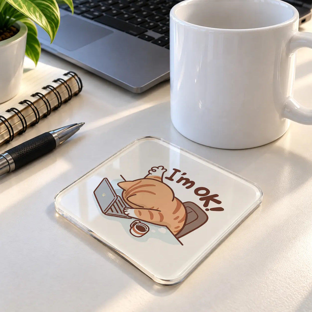 Im Okay acrylic coaster - ARTIVA