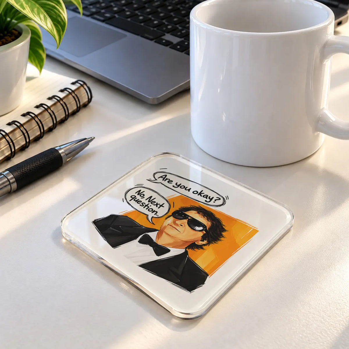 No Next Question acrylic coaster - ARTIVA