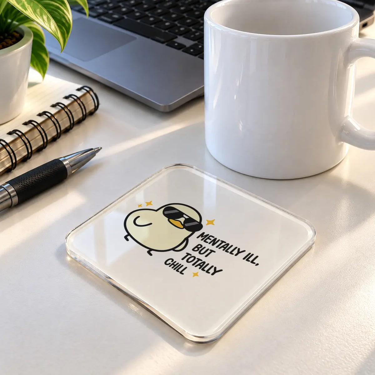 Mentally Chill acrylic coaster - ARTIVA