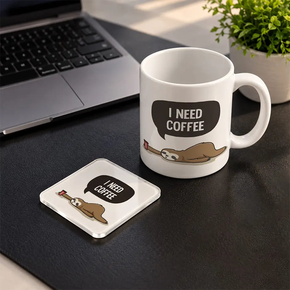Coffee Lover Set mug and acrylic coaster set - ARTIVA
