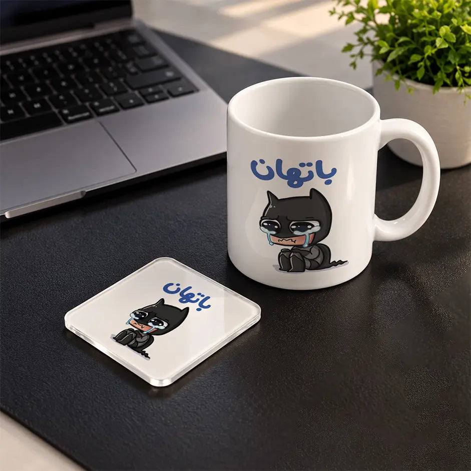 Batman Arabic mug and acrylic coaster set - ARTIVA