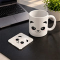 Panda Face Set mug and acrylic coaster set - ARTIVA