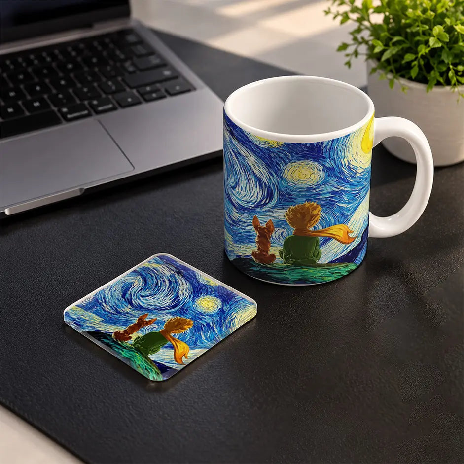 Starry Night Set mug and acrylic coaster set - ARTIVA