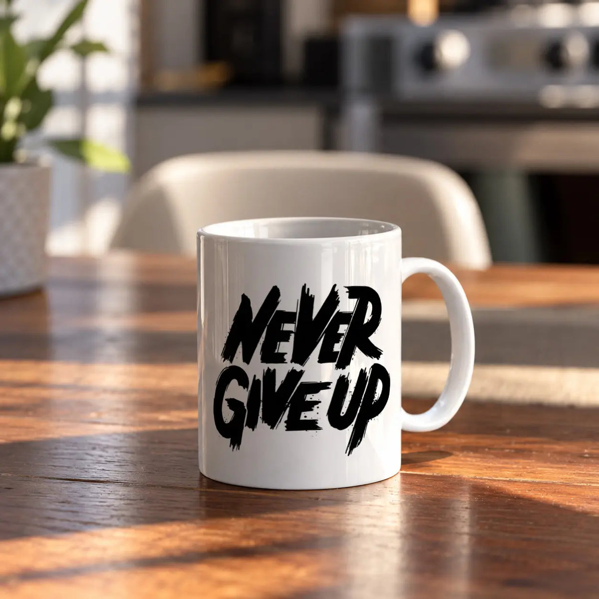 Never Give Up ceramic mug - ARTIVA