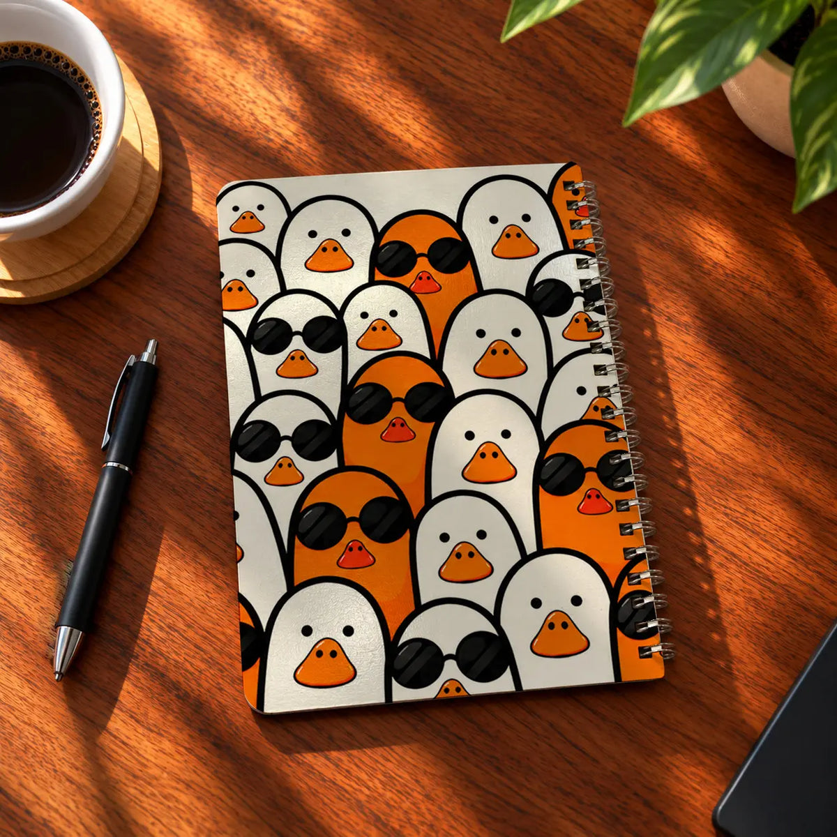 Duck Squad A5 wooden notebook with high-quality printed cover - ARTIVA