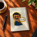 Retro Mustache A5 wooden notebook with high-quality printed cover - ARTIVA