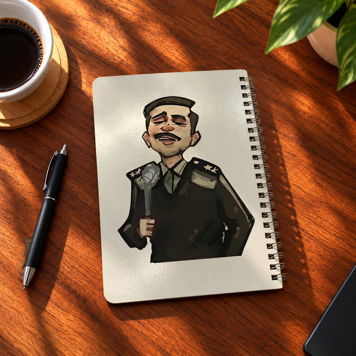 The Officer A5 wooden notebook with high-quality printed cover - ARTIVA