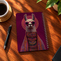 Fancy Llama A5 wooden notebook with high-quality printed cover - ARTIVA