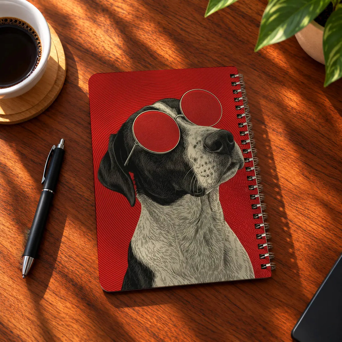 Pug Style A5 wooden notebook with high-quality printed cover - ARTIVA