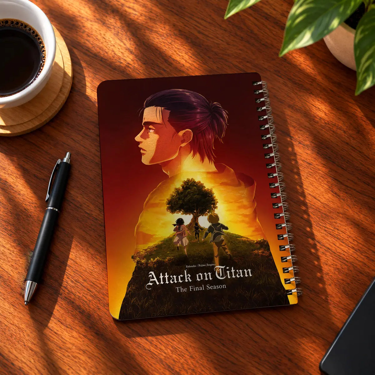 Titan Flame A5 wooden notebook with high-quality printed cover - ARTIVA