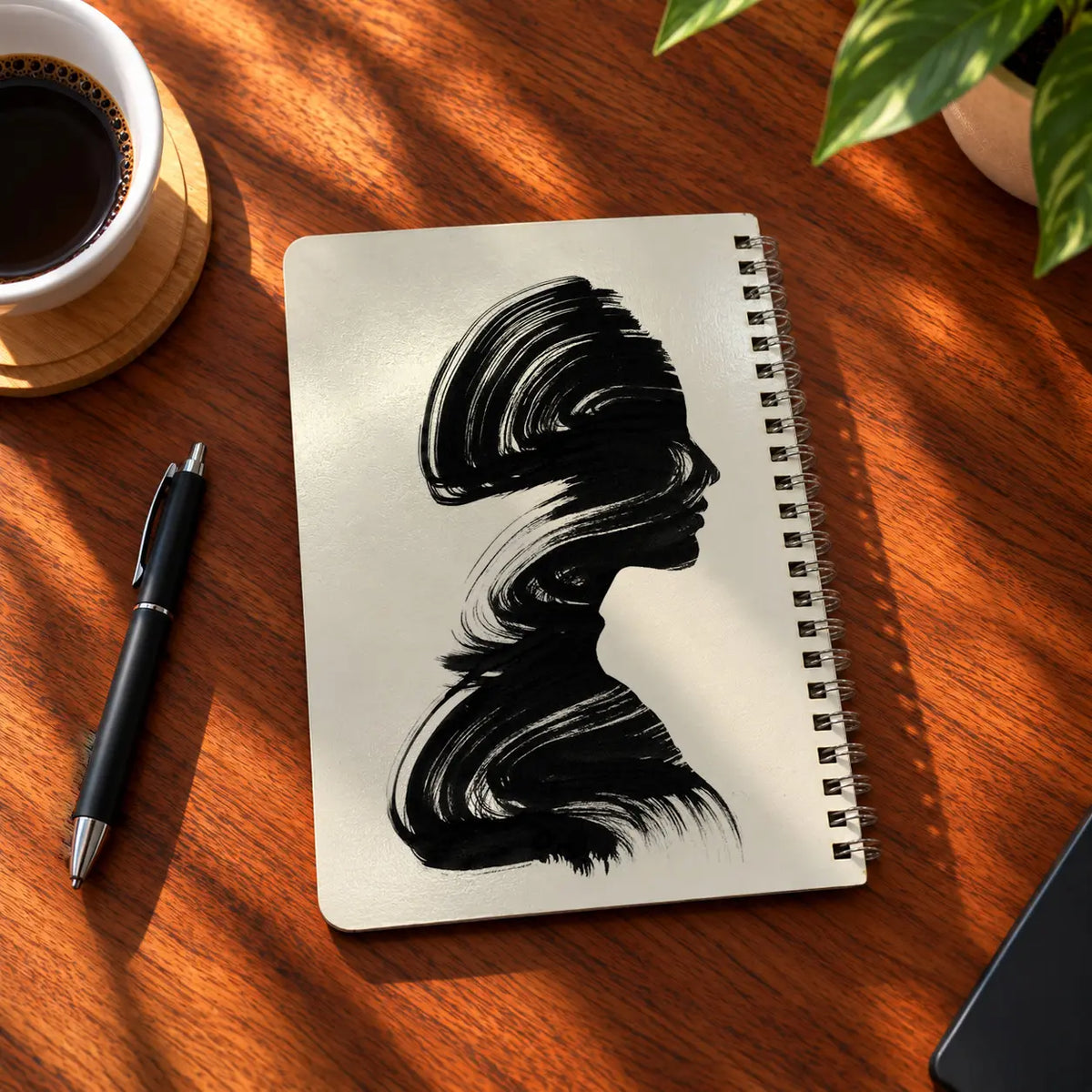 Ink Flow A5 wooden notebook with high-quality printed cover - ARTIVA