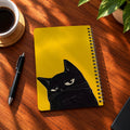 Midnight Cat A5 wooden notebook with high-quality printed cover - ARTIVA