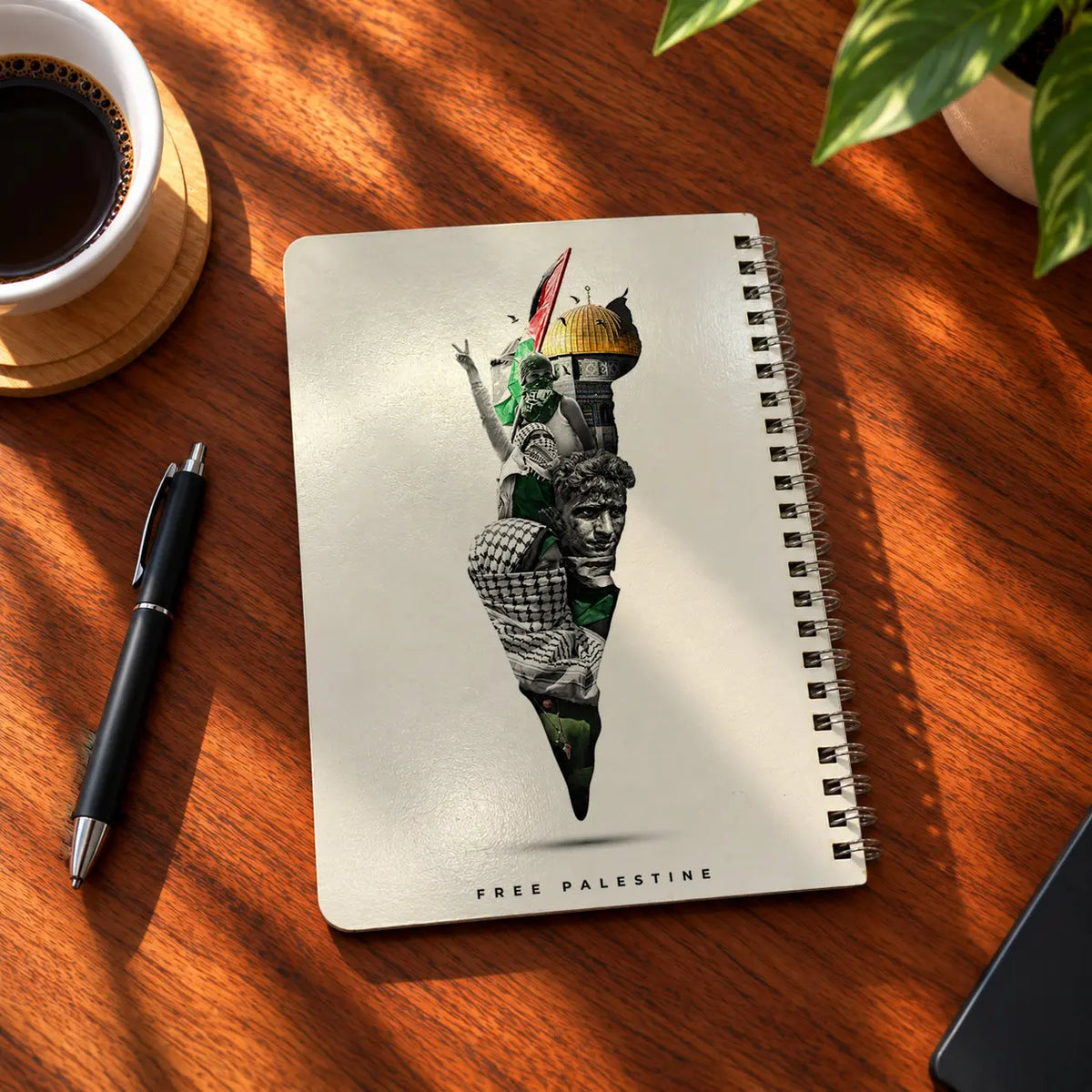 Samurai Spirit A5 wooden notebook with high-quality printed cover - ARTIVA