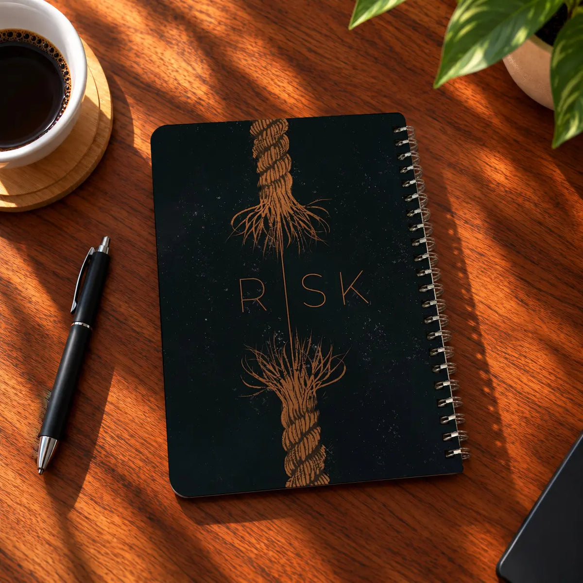 Rooted Risk A5 wooden notebook with high-quality printed cover - ARTIVA
