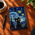 Starry Cat A5 wooden notebook with high-quality printed cover - ARTIVA