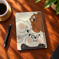 Bear Friends A5 wooden notebook with high-quality printed cover - ARTIVA