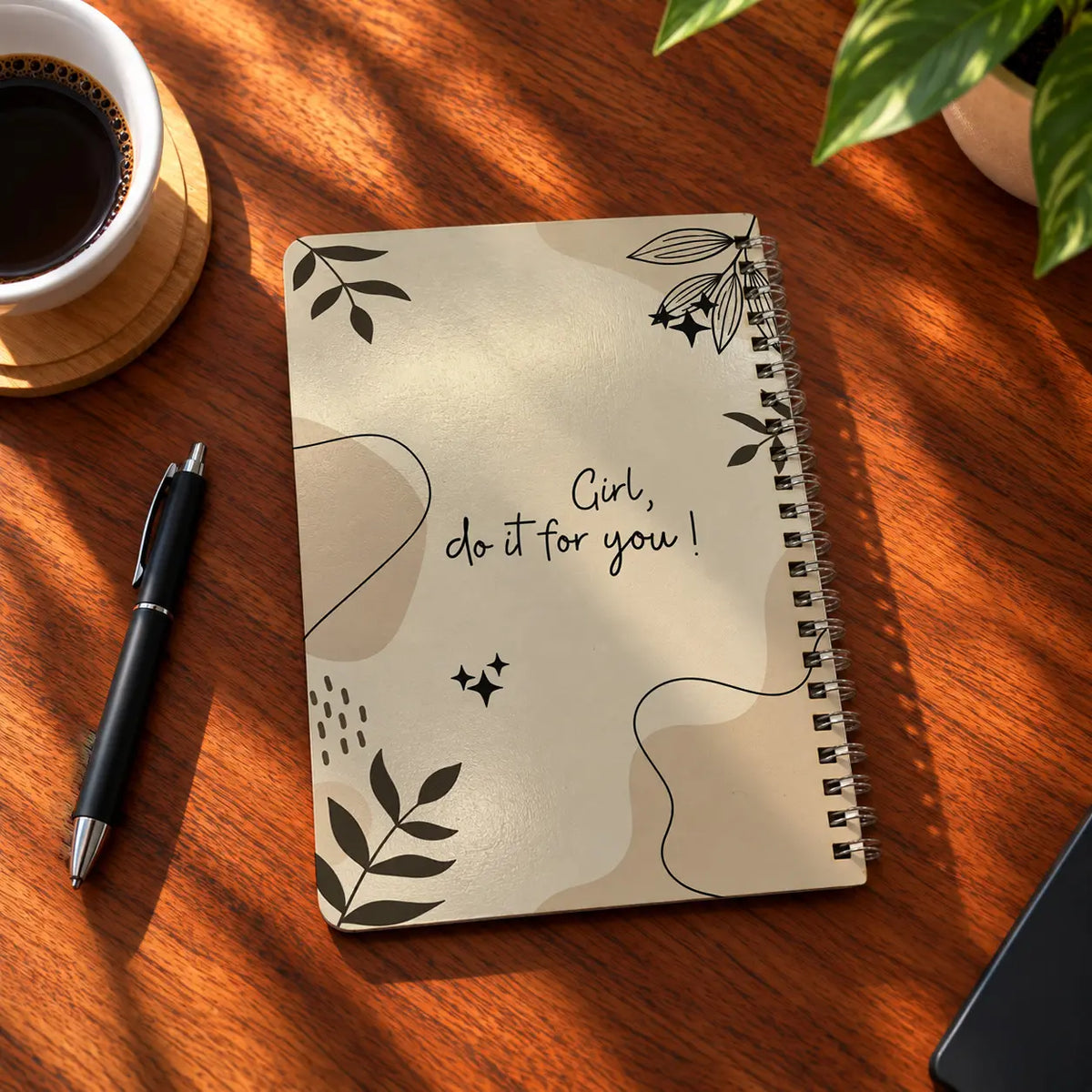 Grow With You A5 wooden notebook with high-quality printed cover - ARTIVA