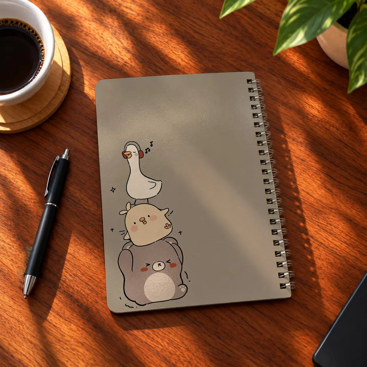 Duck Stack A5 wooden notebook with high-quality printed cover - ARTIVA