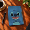 Stitch Blue A5 wooden notebook with high-quality printed cover - ARTIVA