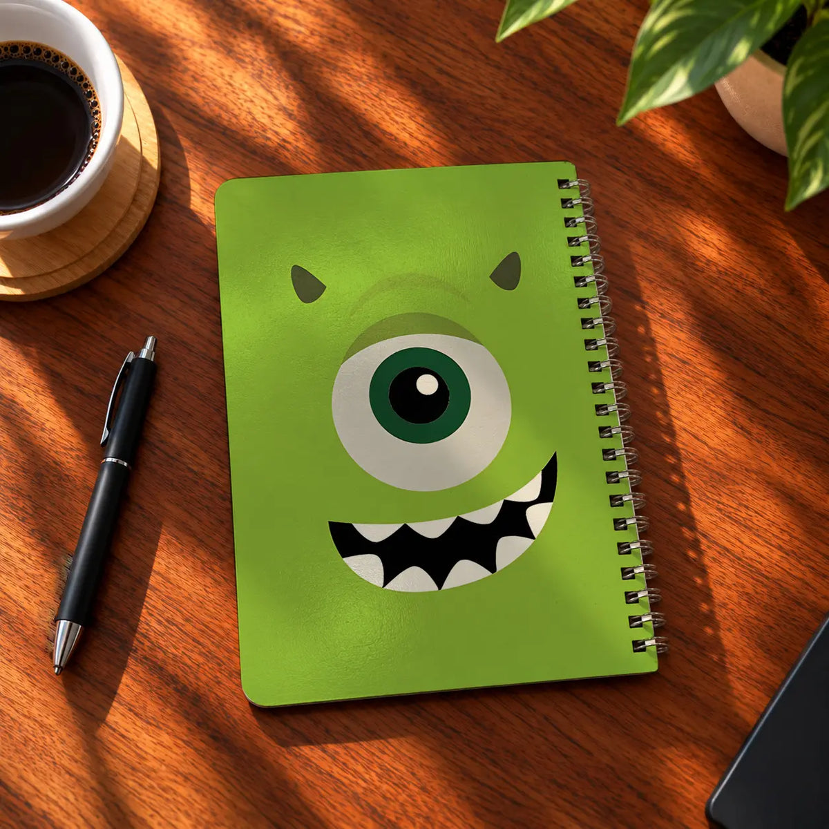 Mike Wazowski A5 wooden notebook with high-quality printed cover - ARTIVA