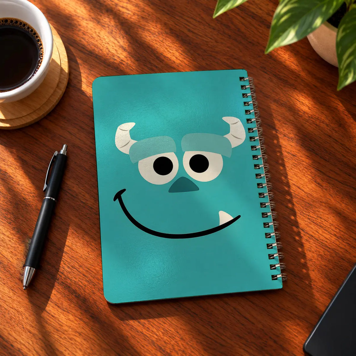 Sulley Blue A5 wooden notebook with high-quality printed cover - ARTIVA