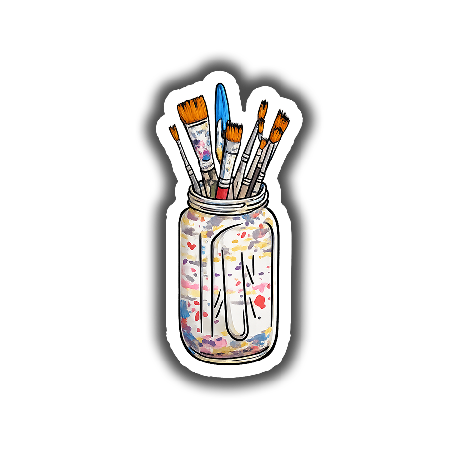 Paint Brushes Jar
